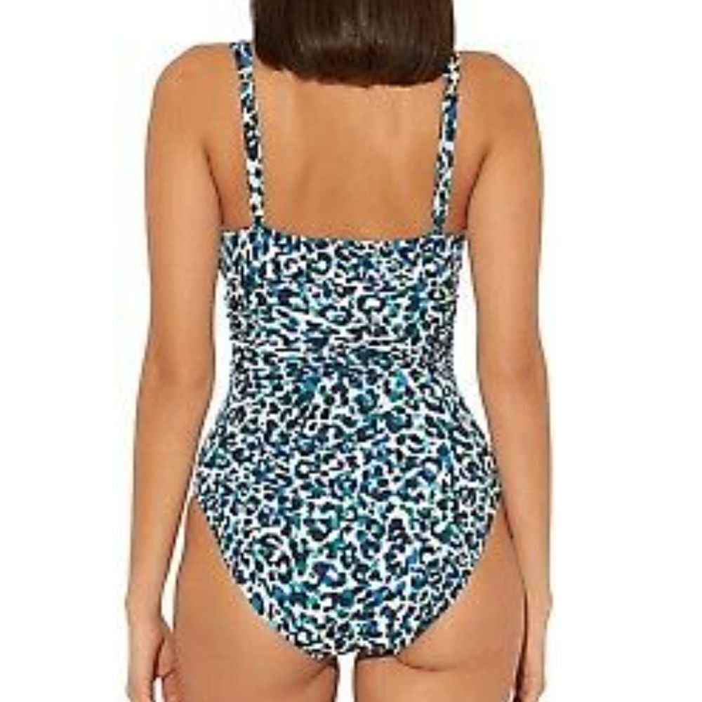 🆕️2025 ARRIVAL Bleu Rod Beattie Women's Blue leopard print Plunging Swimsuit 10 - Picture 7 of 16